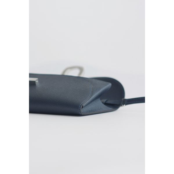 HERM Maillon To Go Wallet in Blue Indigo Epsom Calfskin
