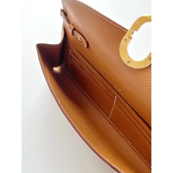HERM Maillon To Go Wallet in Gold Epsom Calfskin