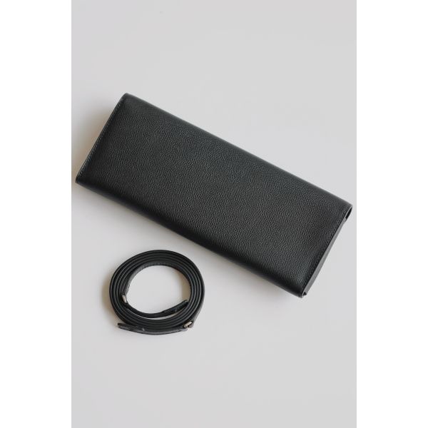 HERM Maillon To Go Wallet in Noir Epsom Calfskin