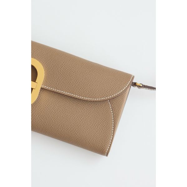 HERM Maillon To Go Wallet in Taupe Epsom Calfskin