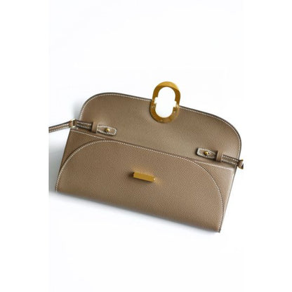 HERM Maillon To Go Wallet in Taupe Epsom Calfskin