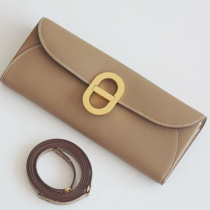 HERM Maillon To Go Wallet in Taupe Epsom Calfskin