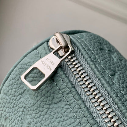 KEEPALL BANDOULIÈRE 25 BAG IN MISTY LAKE GREEN MONOGRAM TAURILLON CALFSKIN