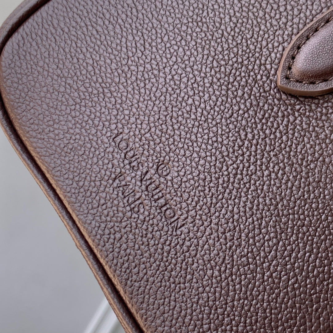 SPEEDY BANDOULIERE 25 IN DARK BROWN MONOGRAM EMPREINTE CALFSKIN EMBOSSED LOGO