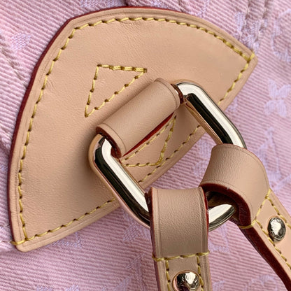 VENICE BACKPACK 24 IN PINK MONOGRAM DENIM GOLD HARDWARE
