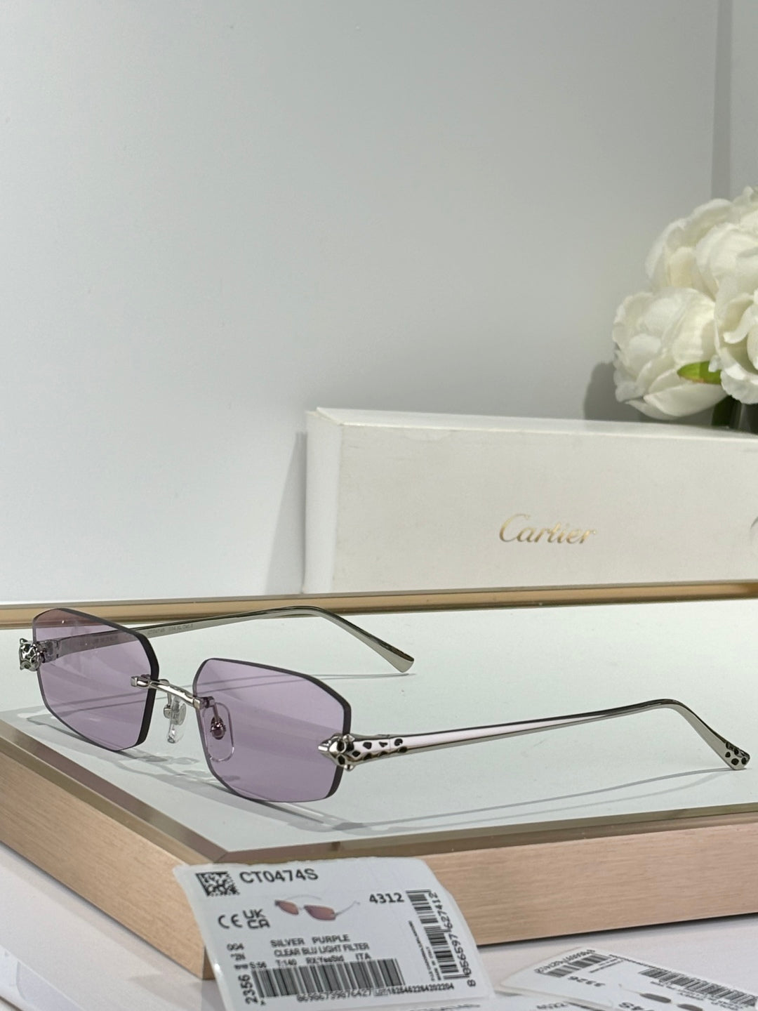 PANTHÈRE RECTANGULAR FRAME SUNGLASSES 558497 IN METAL