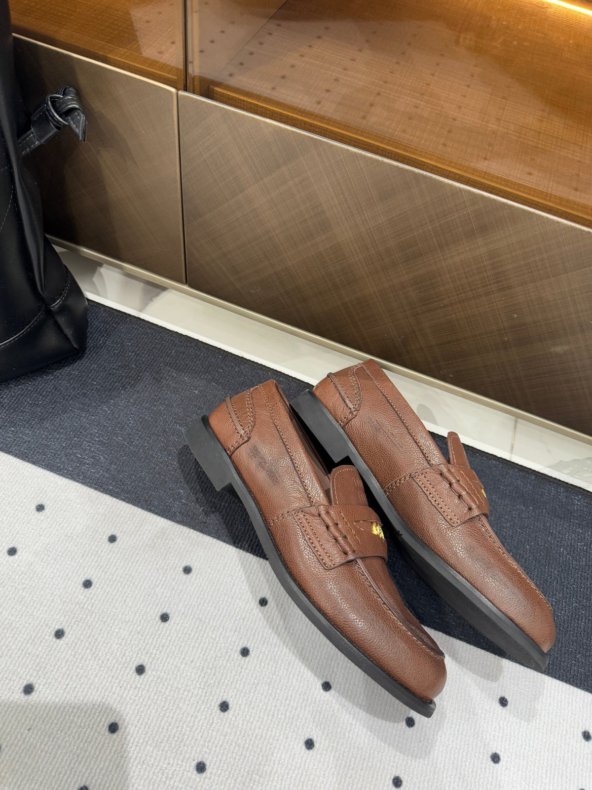 PENNY LOAFERS WITH GOLD COIN IN ALOEWOOD CALFSKIN
