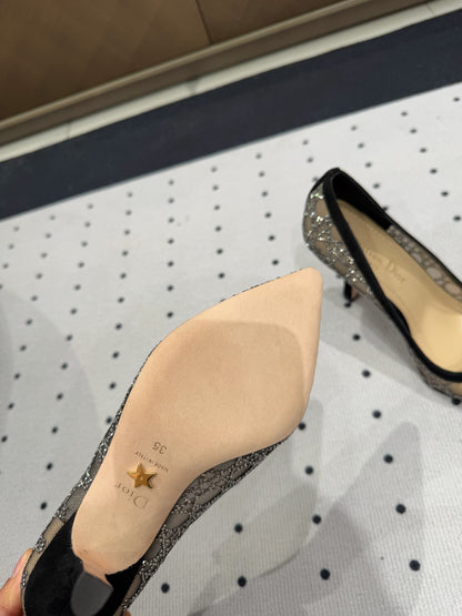 HIGH HEELS PUMP IN BLACK LAMB SUEDE 10 CM