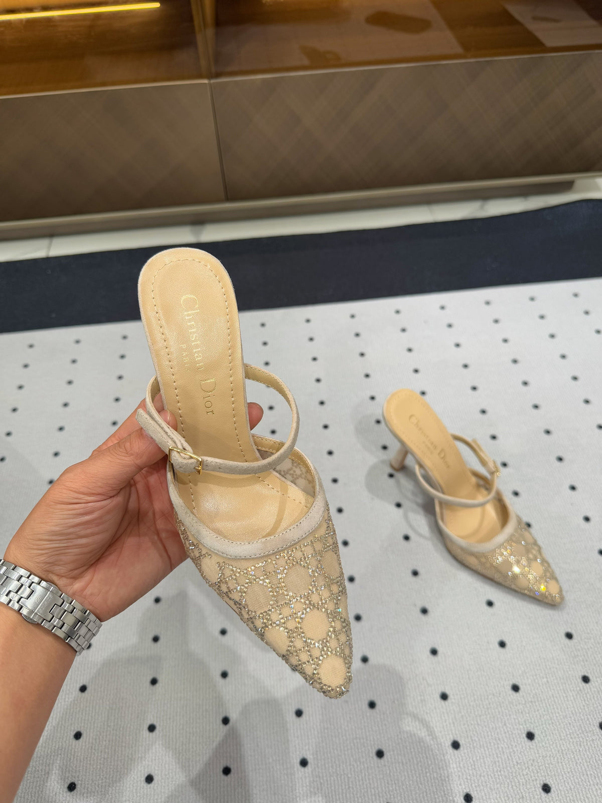 HIGH HEELS MULE IN CAMEL BEIGE LAMB SUEDE 10 CM