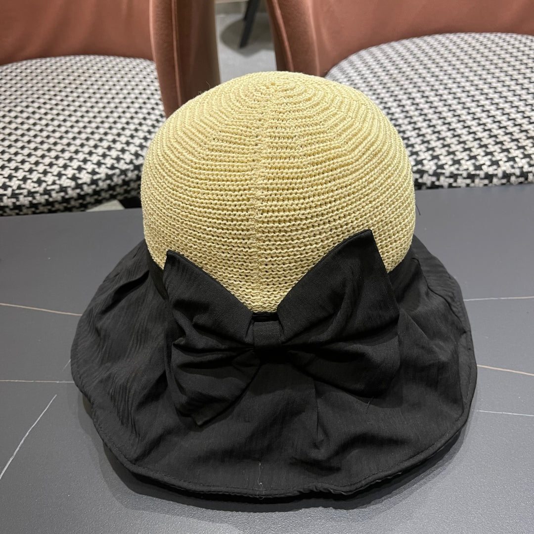 WIDE BRIM HAT MODEL 651949 IN BLACK MESH FABRIC