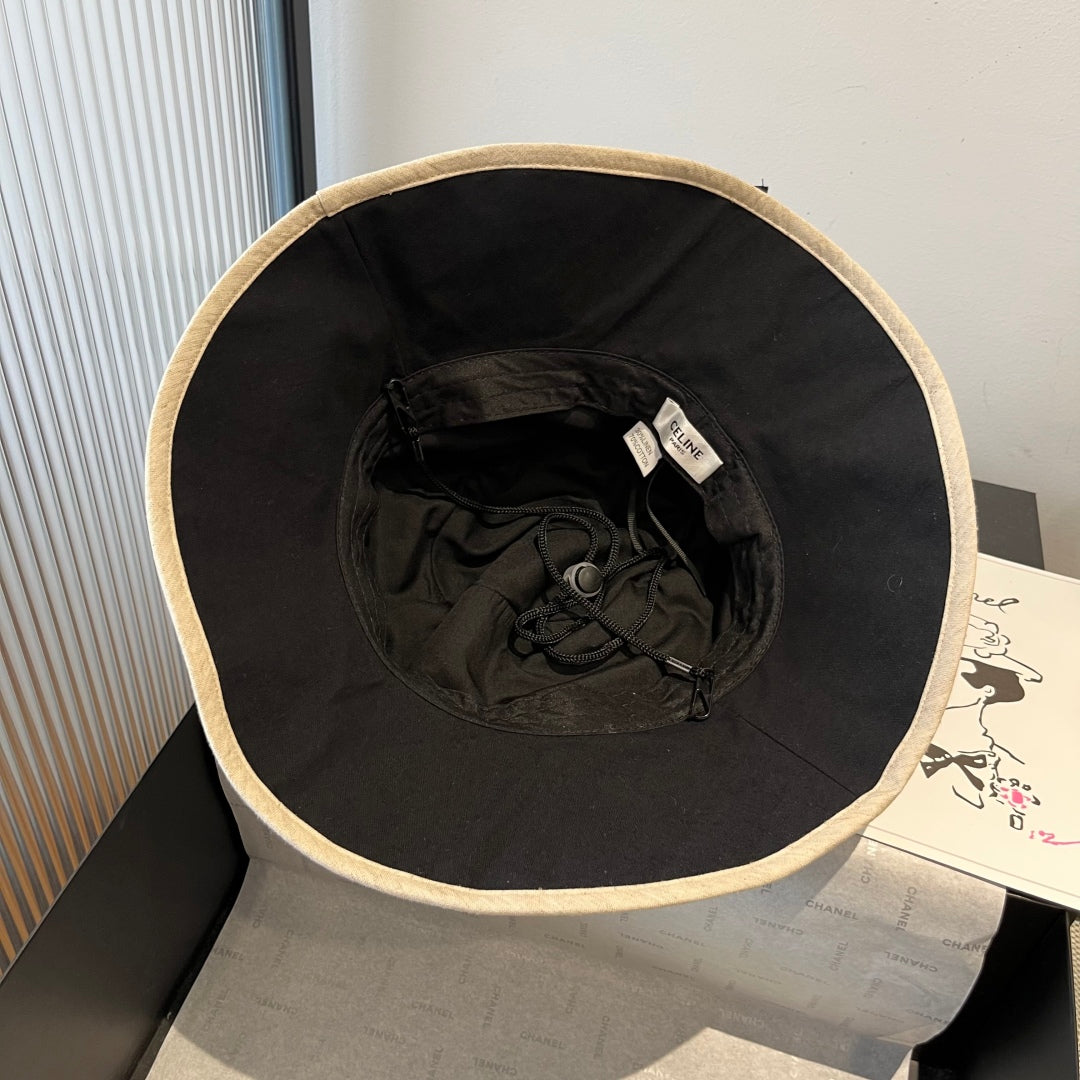 BUCKET HAT MODEL 651983 IN BLACK SLUB FABRIC