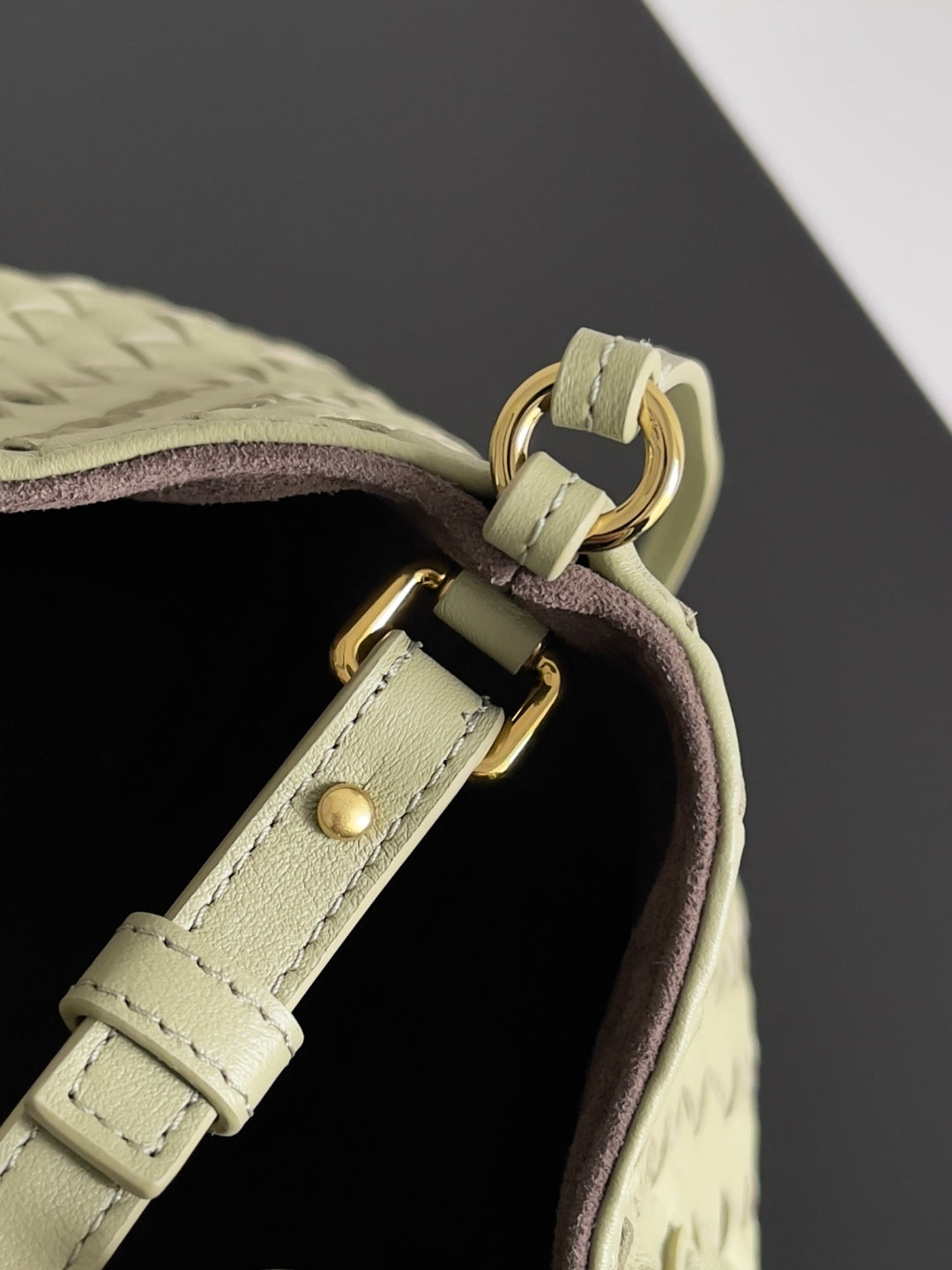 SMALL PINACOTECA REVERSIBLE TOTE BAG 24 IN MATCHA LAMBSKIN AND BROWN SUEDE