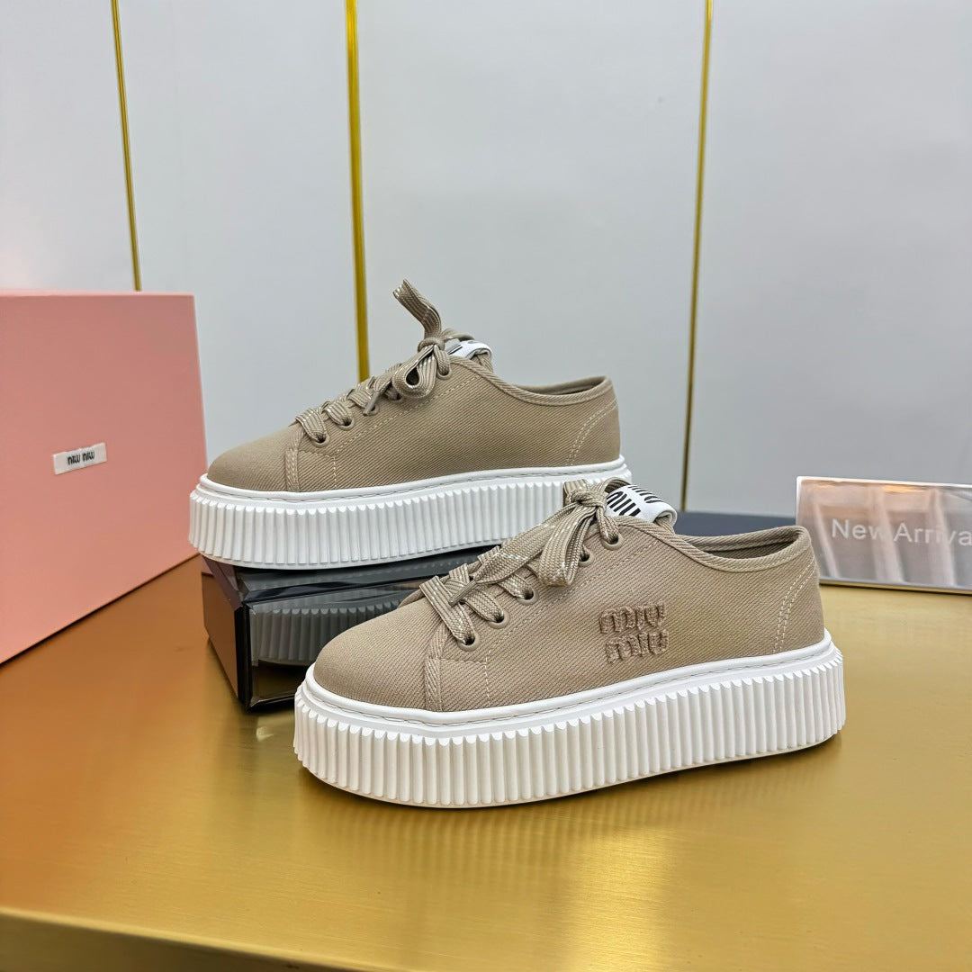 WASH SNEAKER IN DARK BEIGE DENIM