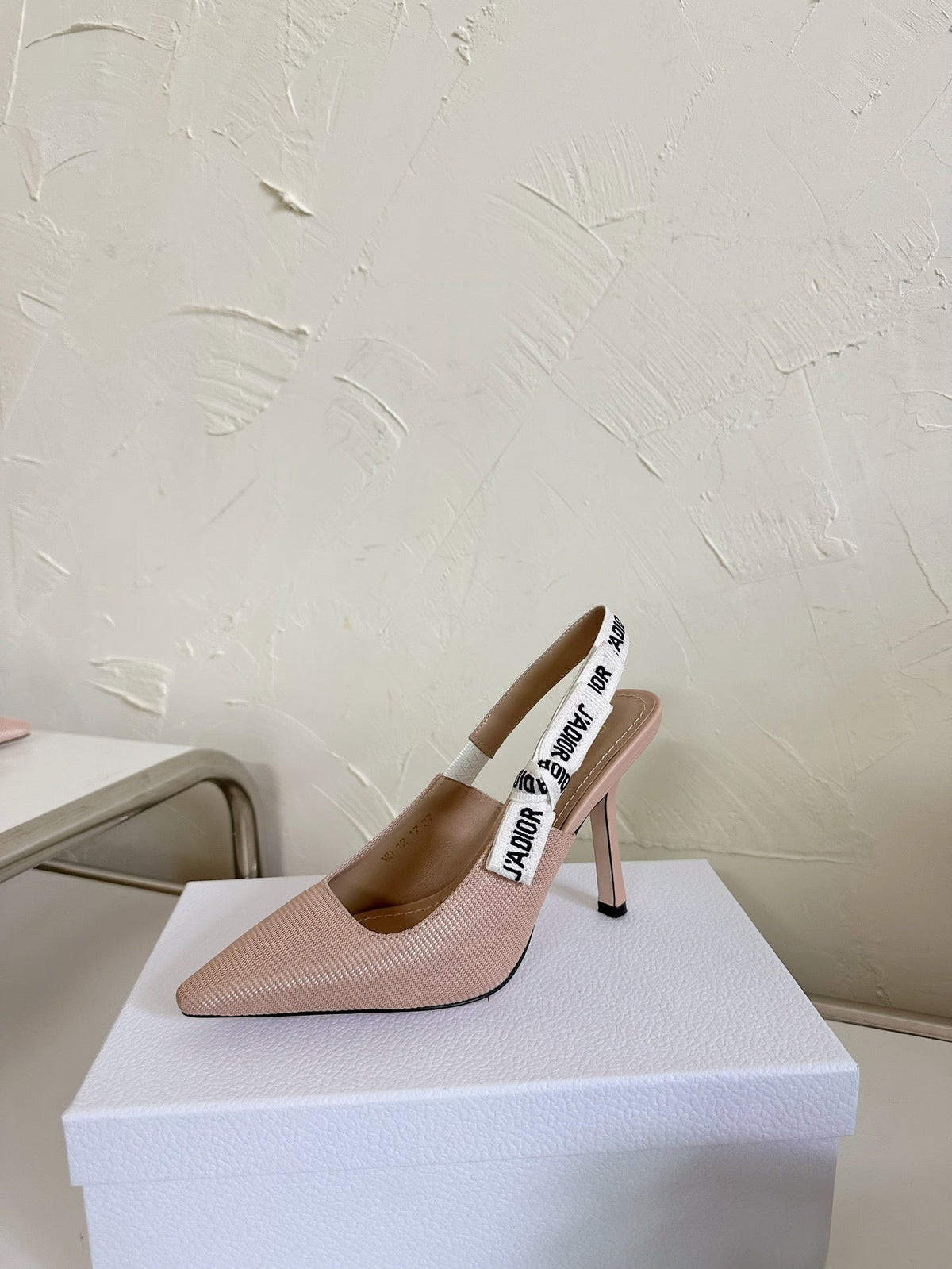 J'ADIOR SLINGBACK PUMP NUDE PINK TECHNICAL FABRIC 10 CM