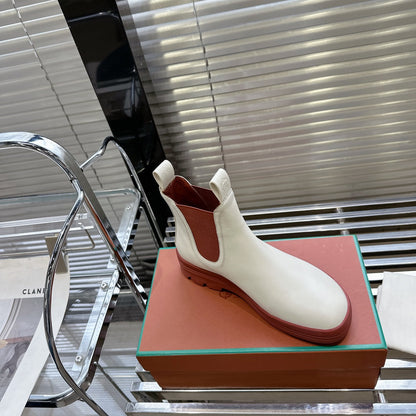 LP 23 LAKESIDE SHORT BOOTS WHITE CALFSKIN