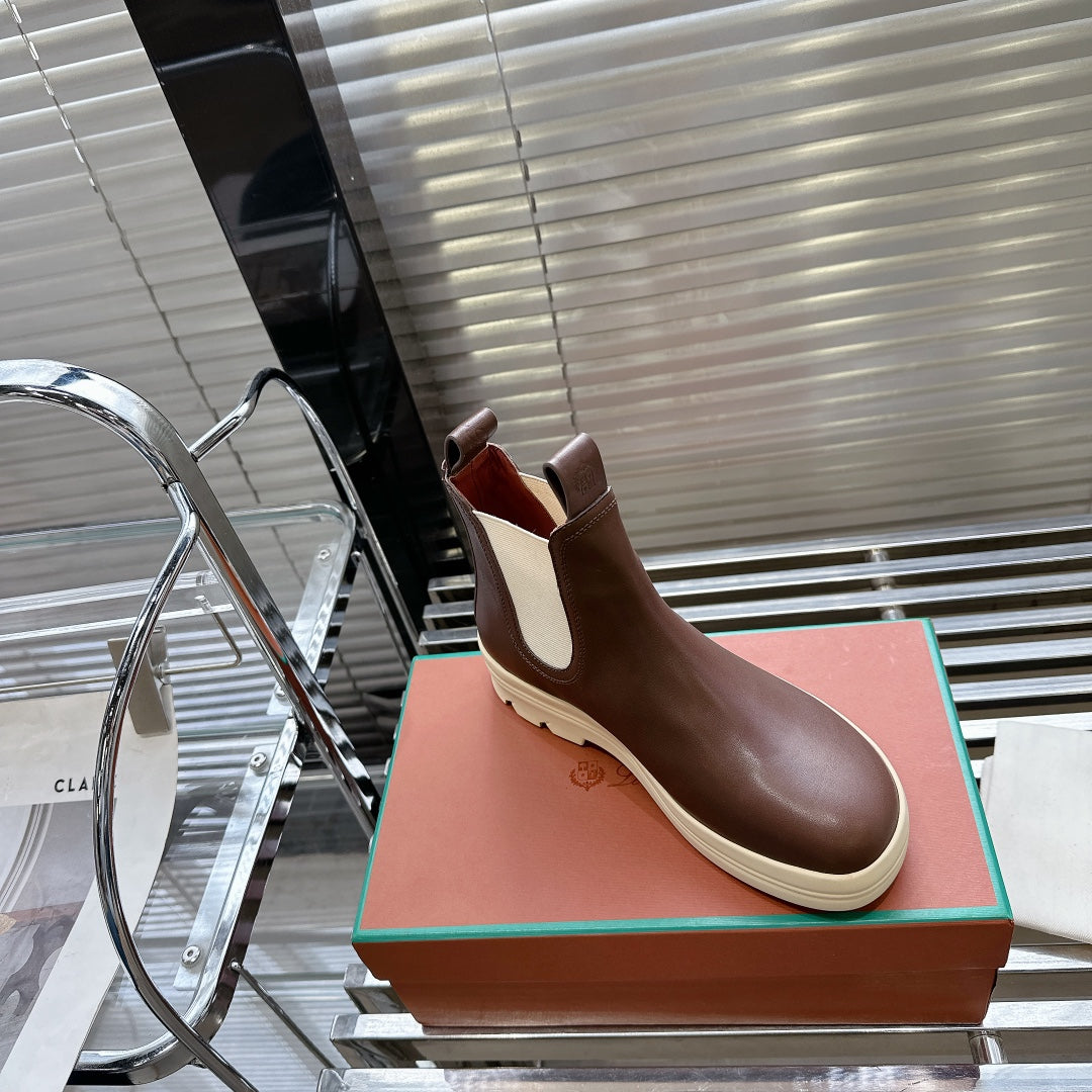 LP 23 LAKESIDE SHORT BOOTS CHOCOLATE CALFSKIN