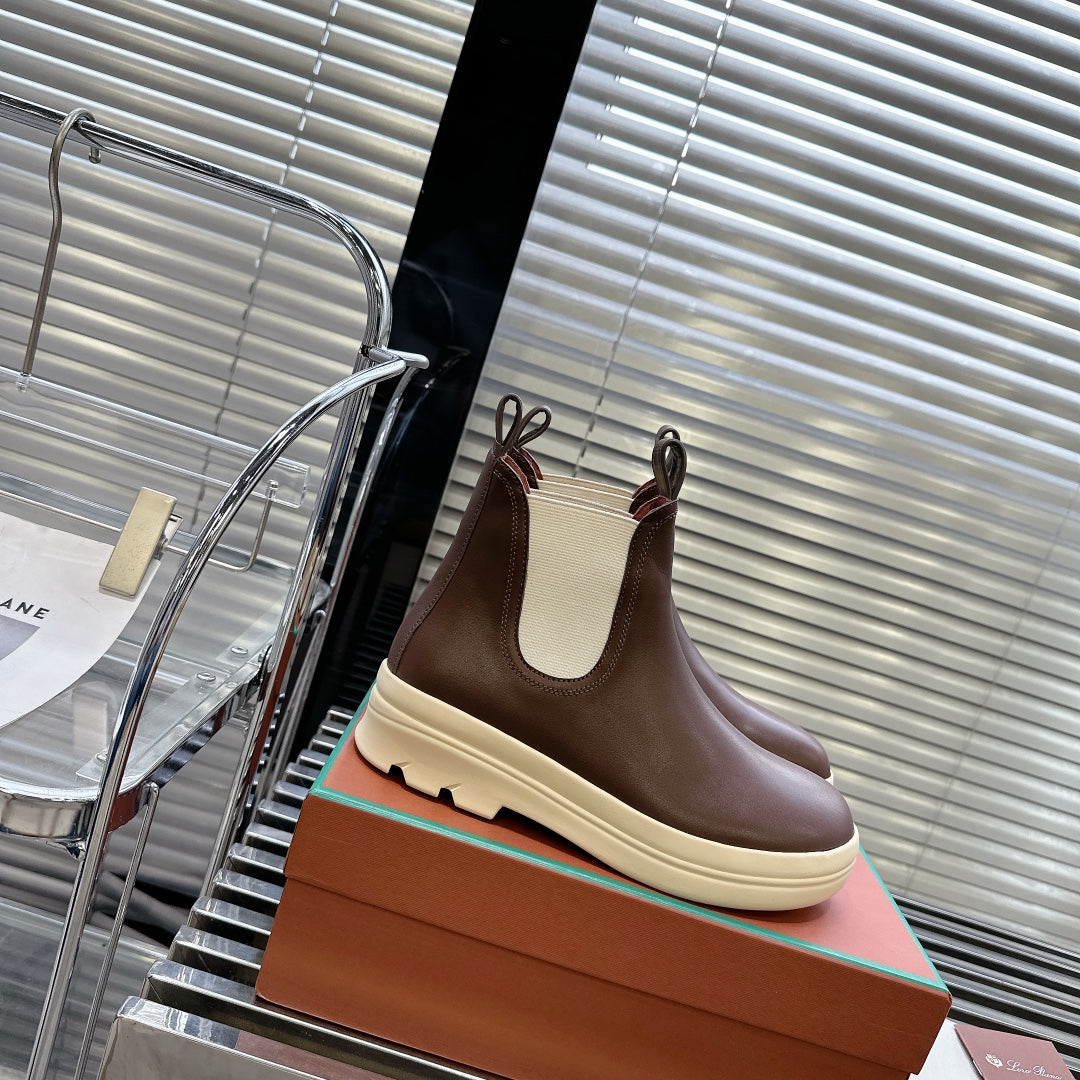 LP 23 LAKESIDE SHORT BOOTS CHOCOLATE CALFSKIN