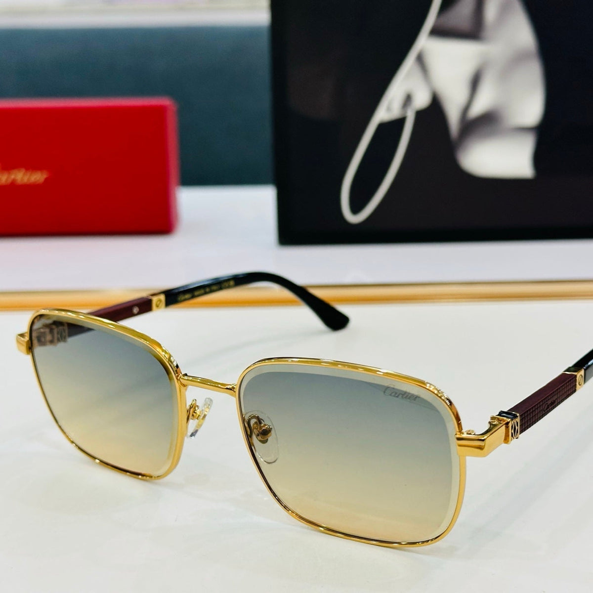PREMIÈRE RECTANGULAR FRAME SUNGLASSES CT0491S IN METAL