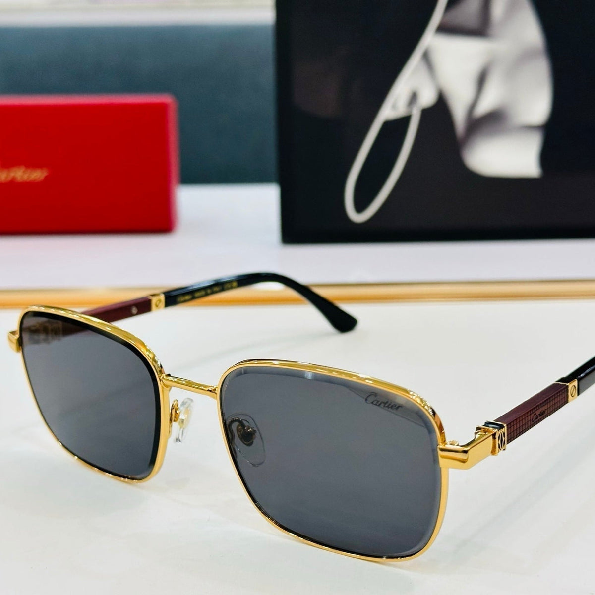 PREMIÈRE RECTANGULAR FRAME SUNGLASSES CT0491S IN METAL