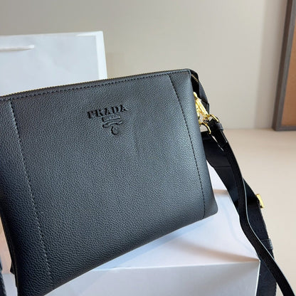 EMBOSSED LOGO HOBO SHOULDER BAG 23 IN BLACK SHINY SAFFIANO LEATHER