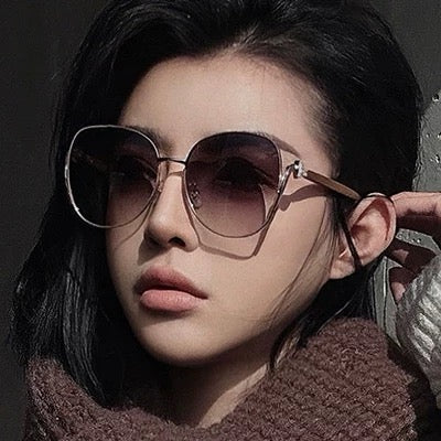 SIGNATURE ROUND SUNGLASSES L8638 IN METAL