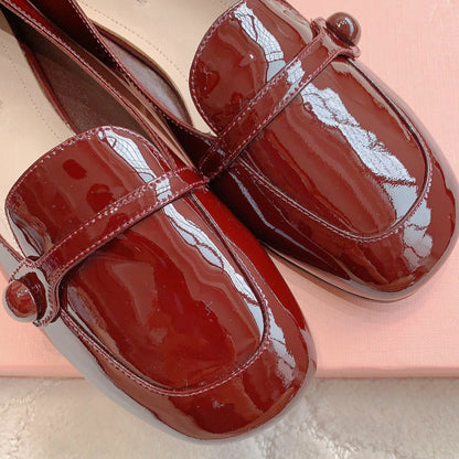 Reddish Brown Loafer Shoes Sheepskin