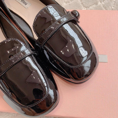 Black Loafer Shoes Sheepskin