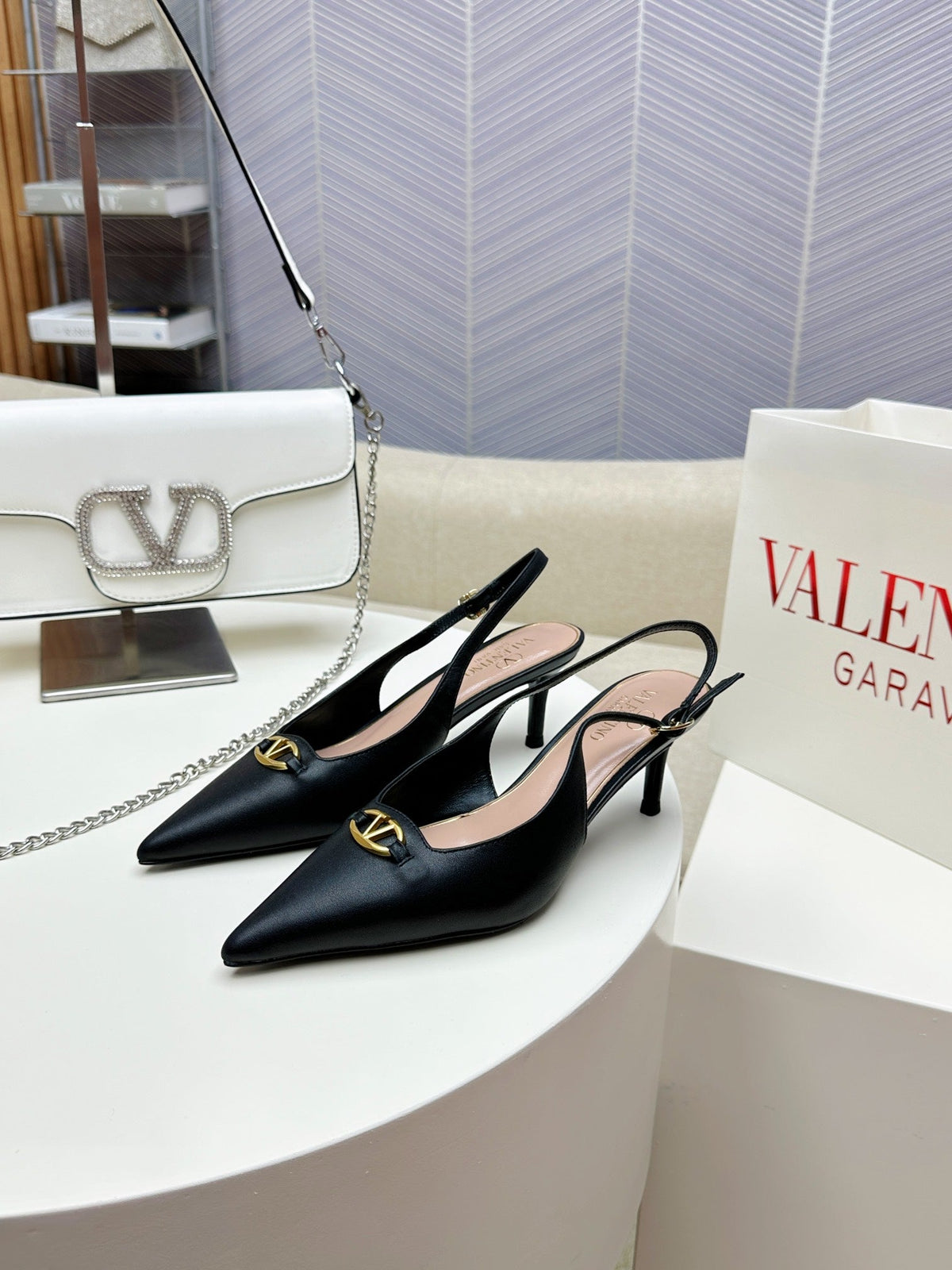 HIGH SLINGBACK 60MM IN BLACK CALFSKIN
