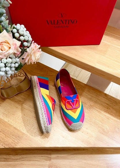 GARAVANI PRINTED COLORFUL CANVAS LOAFER WITH EMBROIDERED LOGO