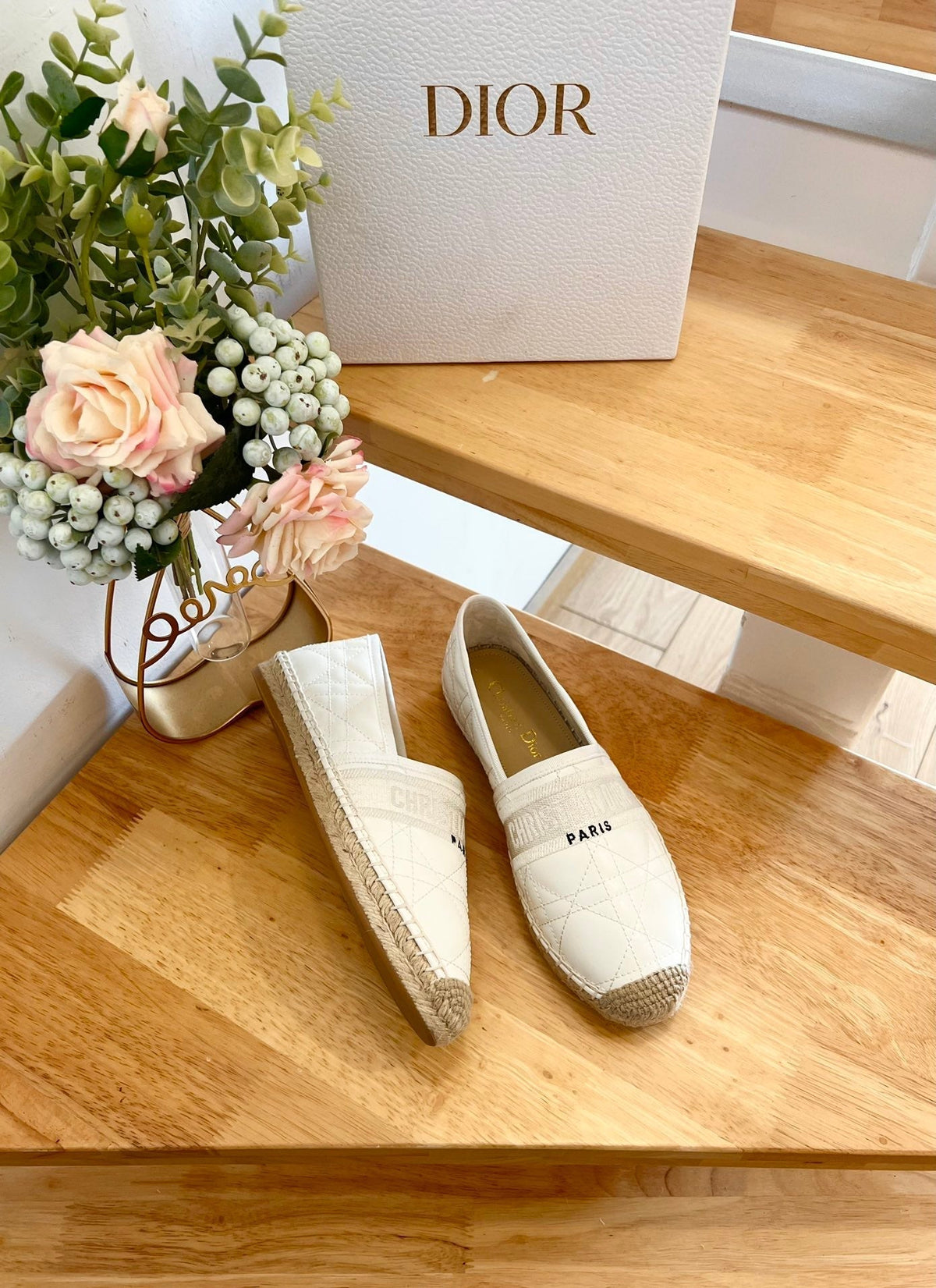 GRANVILLE ESPADRILLE WHITE QUILTED CANNAGE CALFSKIN