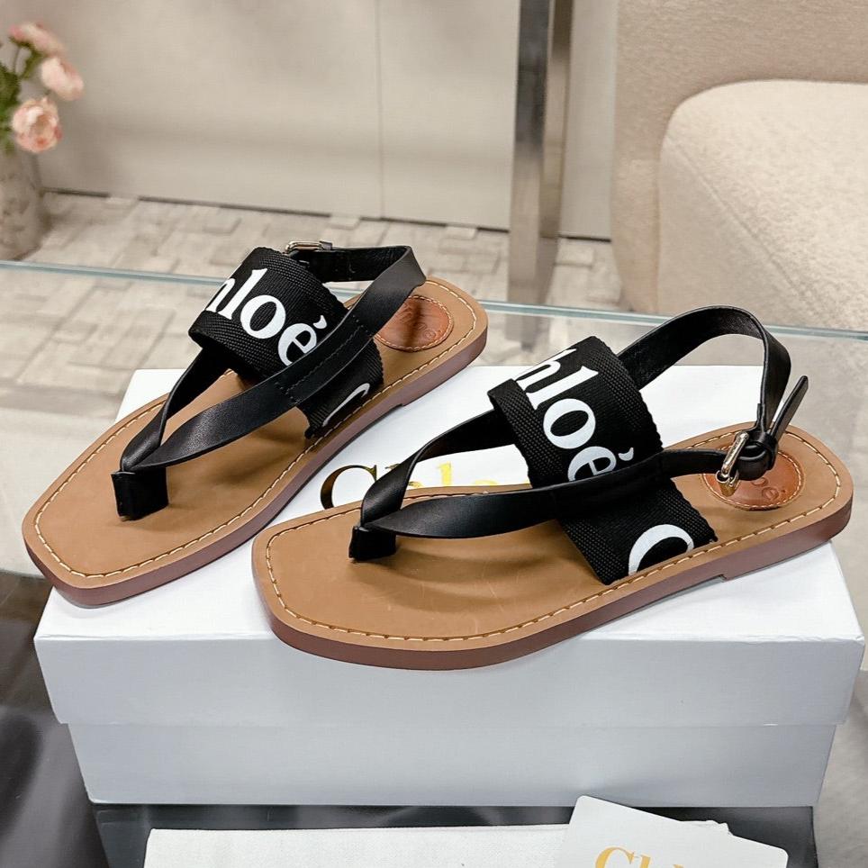 THONG SANDALS IN BLACK CALFSKIN AND CANVAS