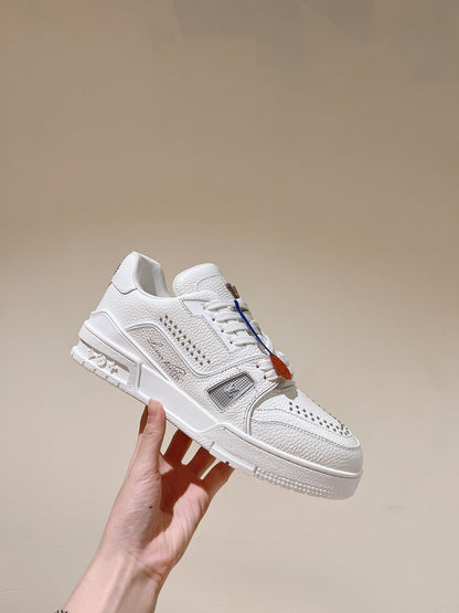 LV TRAINER SNEAKER IN WHITE CALFSKIN