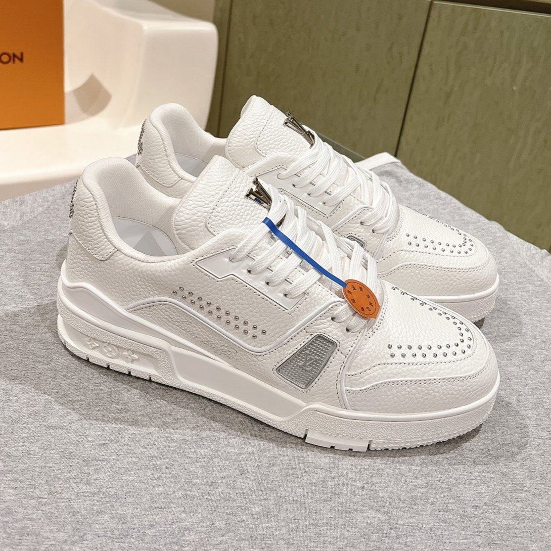 LV TRAINER SNEAKER IN WHITE CALFSKIN