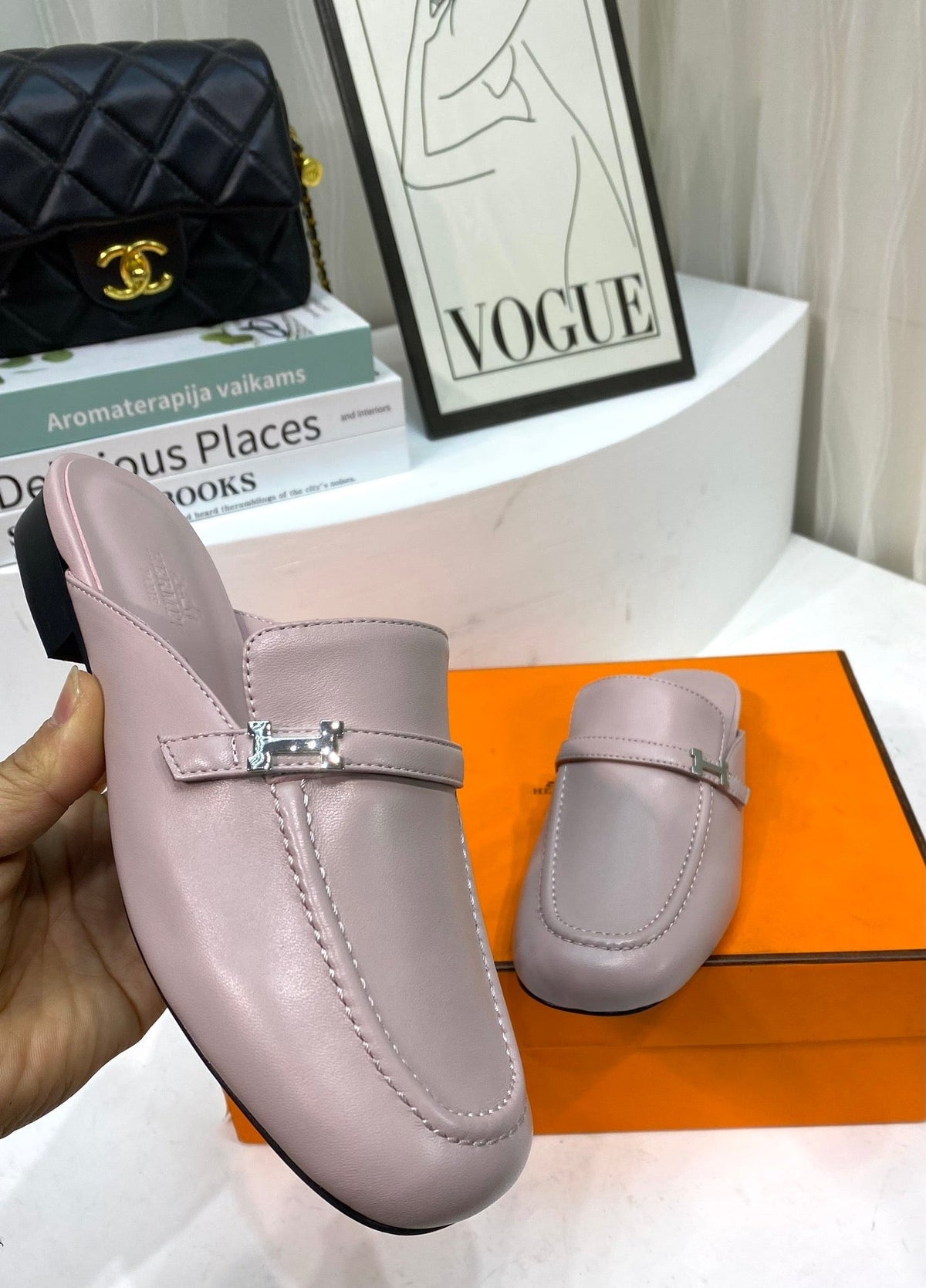 IENA MULE CREPE CALFSKIN