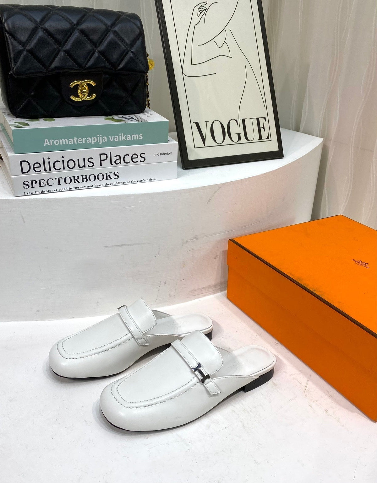 IENA MULE WHITE CALFSKIN