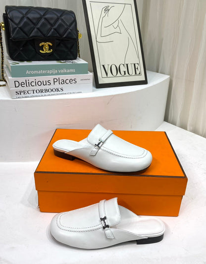 IENA MULE WHITE CALFSKIN