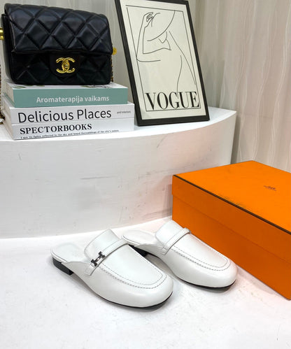 IENA MULE WHITE CALFSKIN