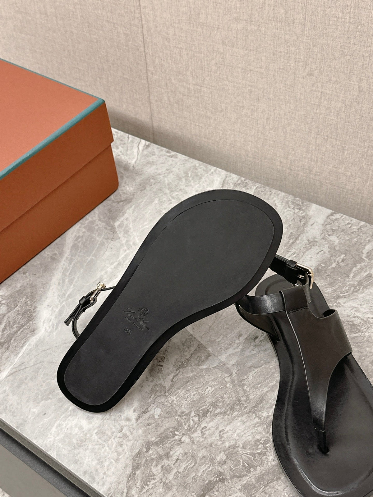 LP TRANI SANDALS BLACK CALFSKIN