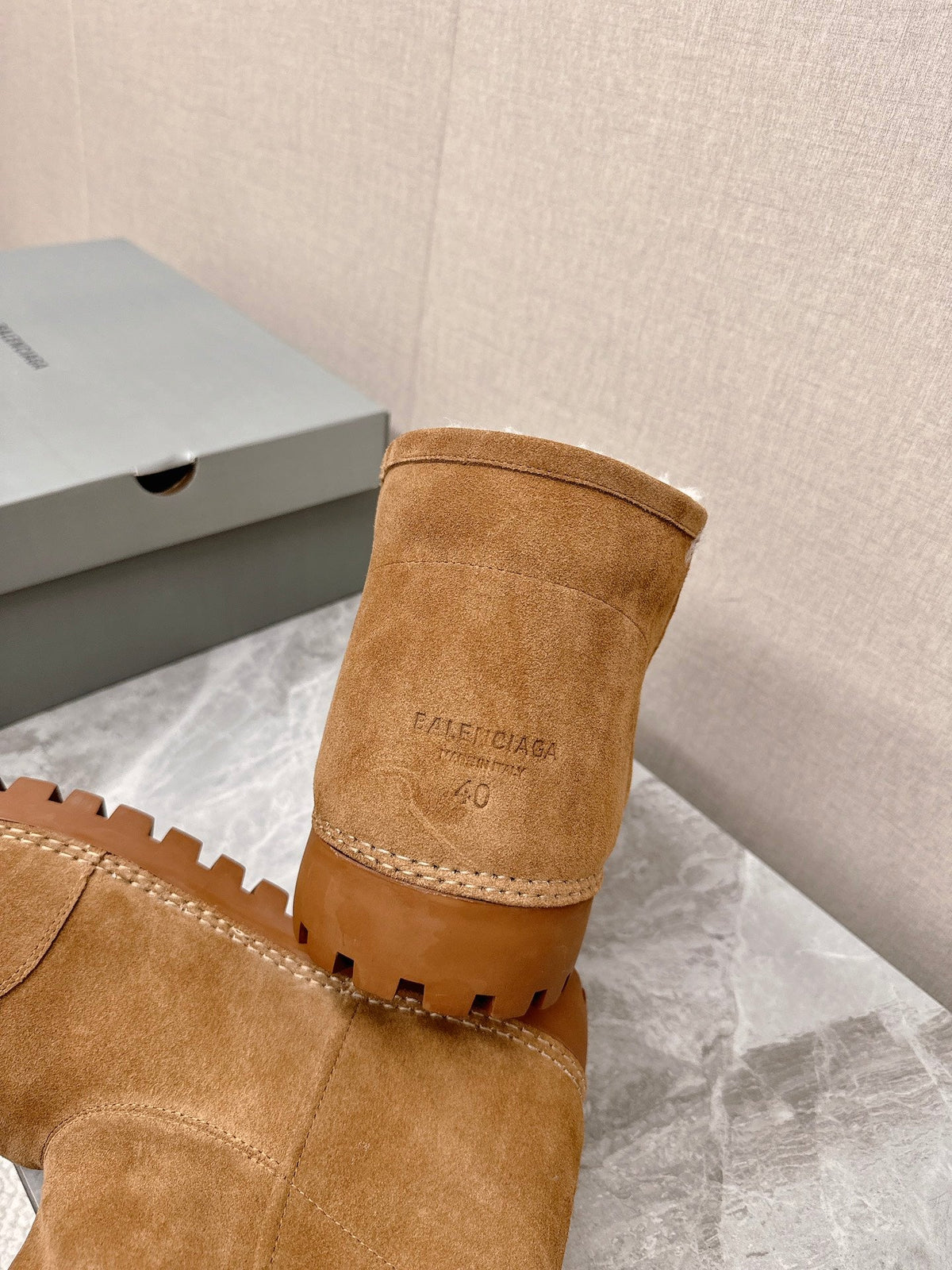ALASKA BOOTIE IN CIDER BROWN SUEDE AND WOOL LINING