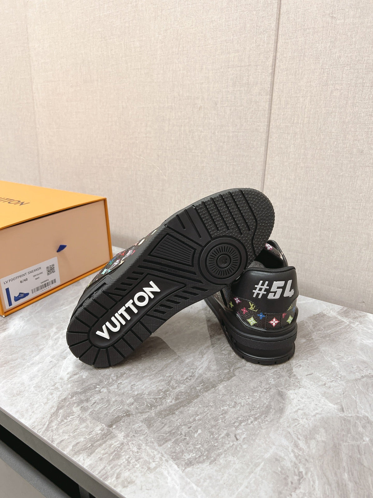 TRAINER SNEAKER IN BLACK MIX COLORFUL CALFSKIN