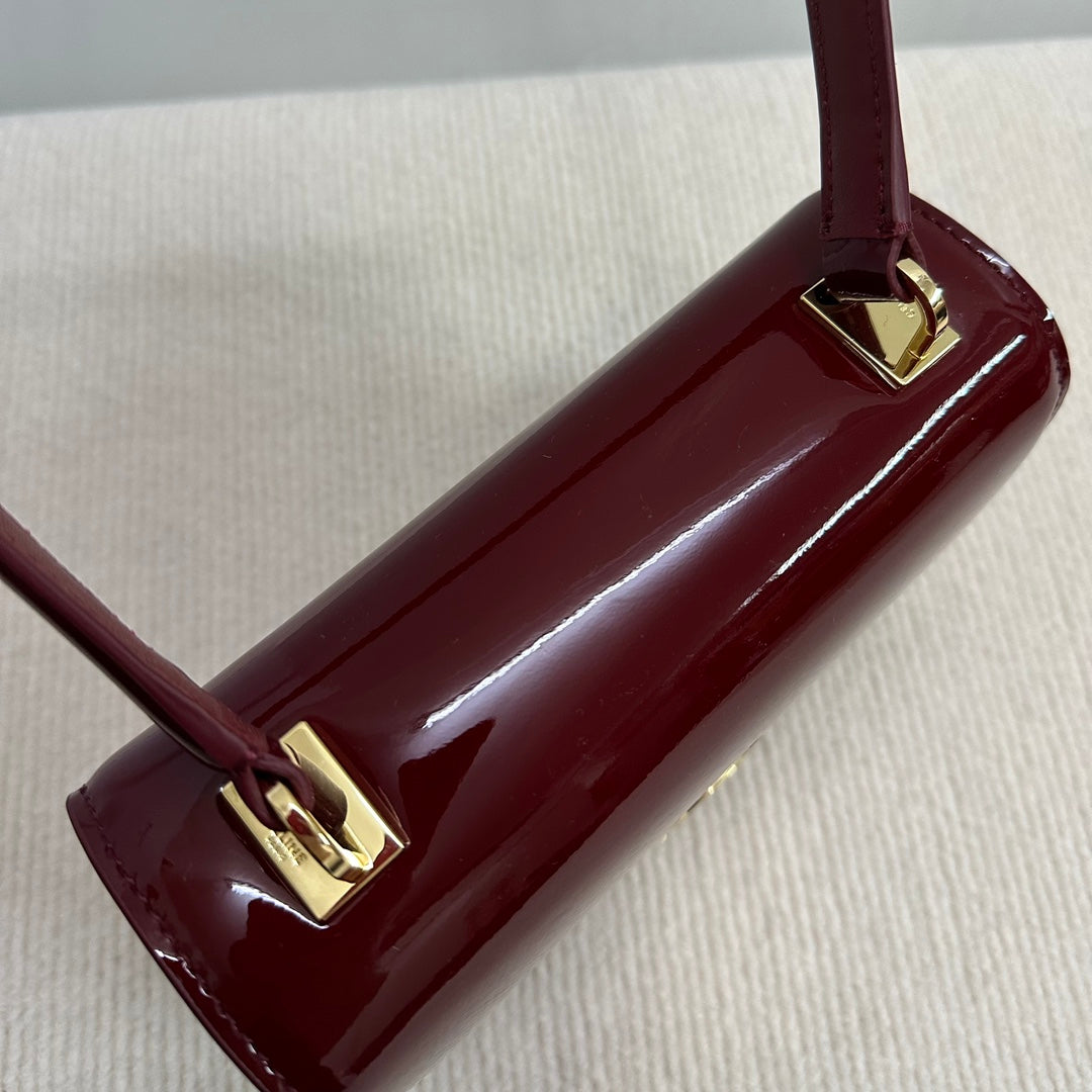 TEEN GARANCE BAG 18 IN WINE RED PATENT CALFSKIN