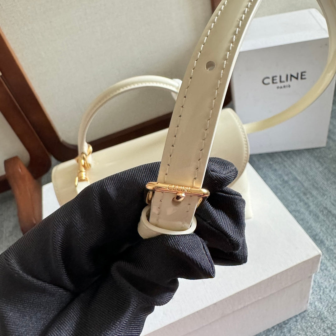 TEEN NINO BAG 20 IN WHITE GLOSSY CALFSKIN GOLD HARDWARE