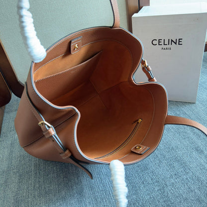 SMALL CABAS ANAÏS CUIR TRIOMPHE 28 IN BRONZE ORANGE GRAINED CALFSKIN
