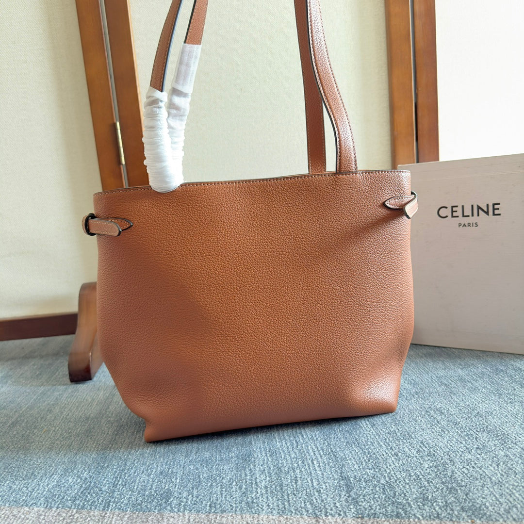 SMALL CABAS ANAÏS CUIR TRIOMPHE 28 IN BRONZE ORANGE GRAINED CALFSKIN