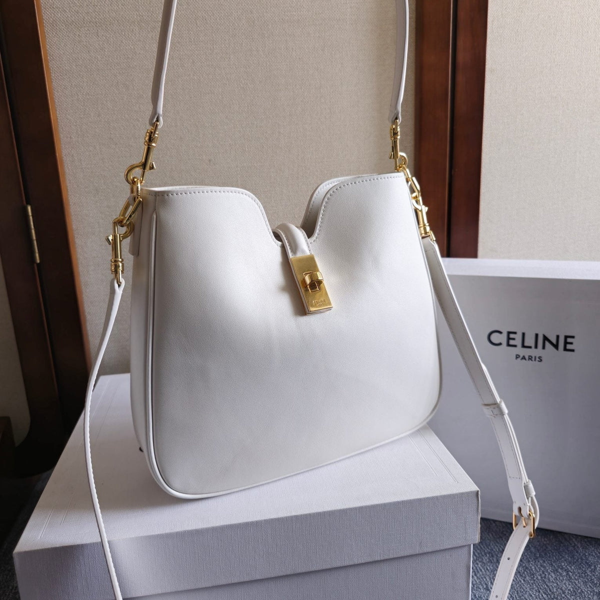 SMALL CAMILLE 16 SOFT BAG 24 IN RICE CALFSKIN