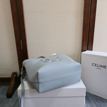 MINI CABAS ANAIS CUIR TRIOMPHE 20 IN BLUE GREY GRAINED CALFSKIN