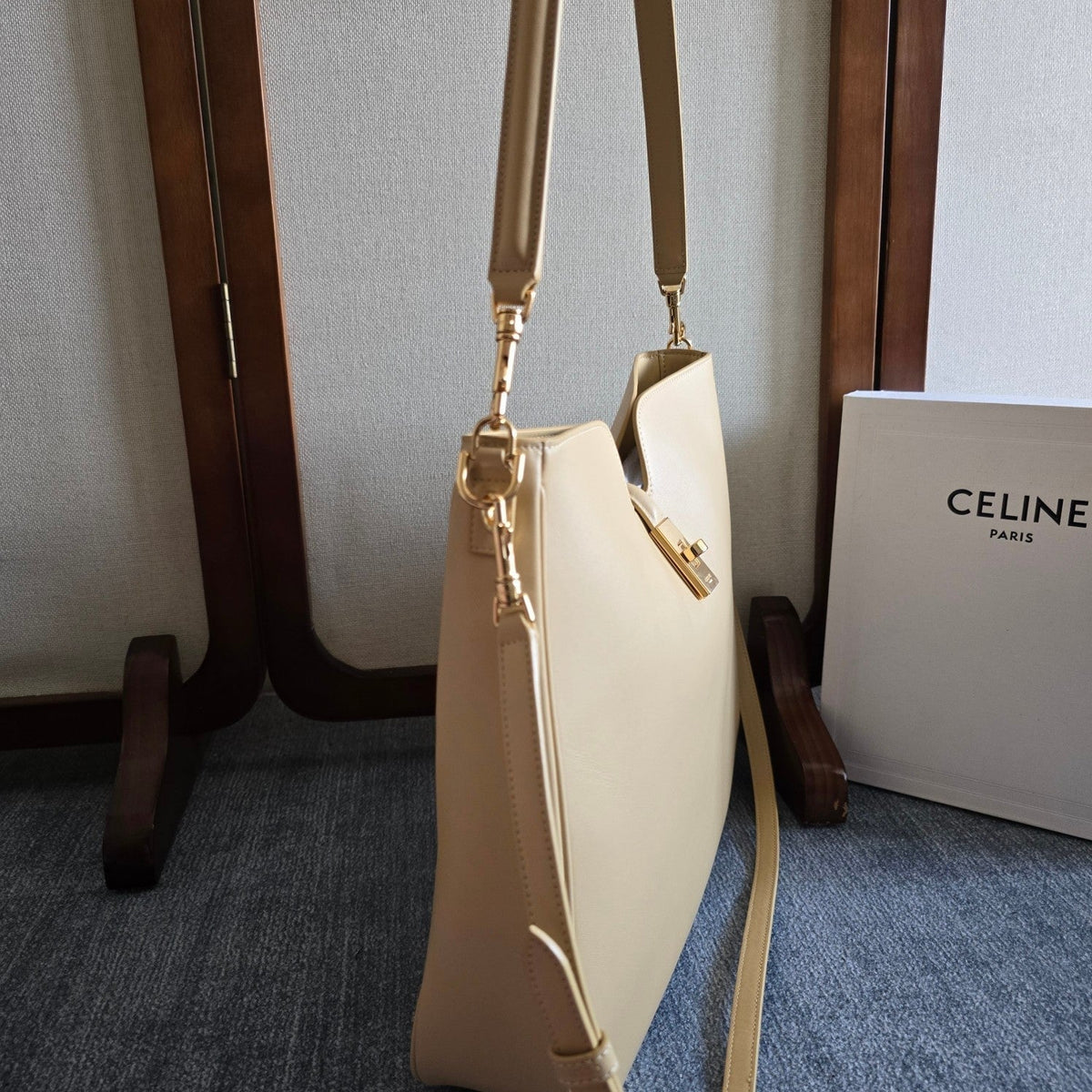 MEDIUM CAMILLE 16 SOFT BAG 36 LIGHT BEIGE IN SMOOTH CALFSKIN