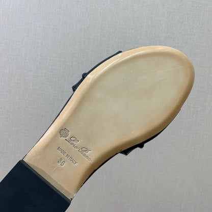 LP HIGHT TOP FLAT SLIPPERS BLACK CALFSKIN