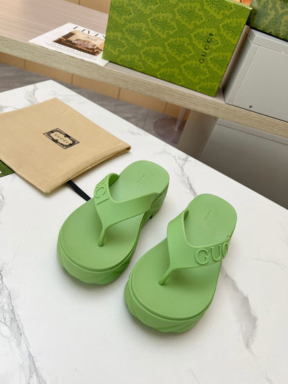 THONG PLATFORM IN PISTACHIO GREEN IMPORTED TPU
