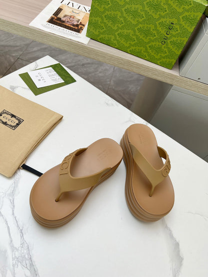 THONG PLATFORM 5 CM IN CIDER BROWN IMPORTED TPU
